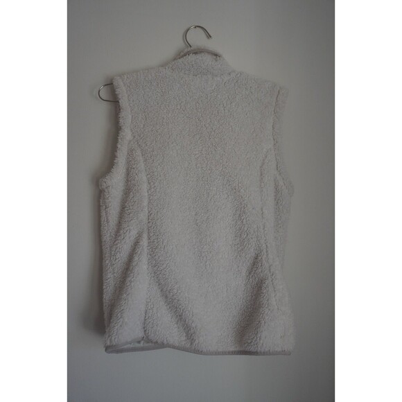 FREE COUNTRY Women’s Small Zip White Top Alpine Pile Fleece Vest Faux Fur - Picture 8 of 8